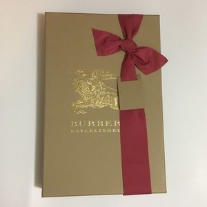 Burberry Gift Box with Tissue Paper and Ribbon